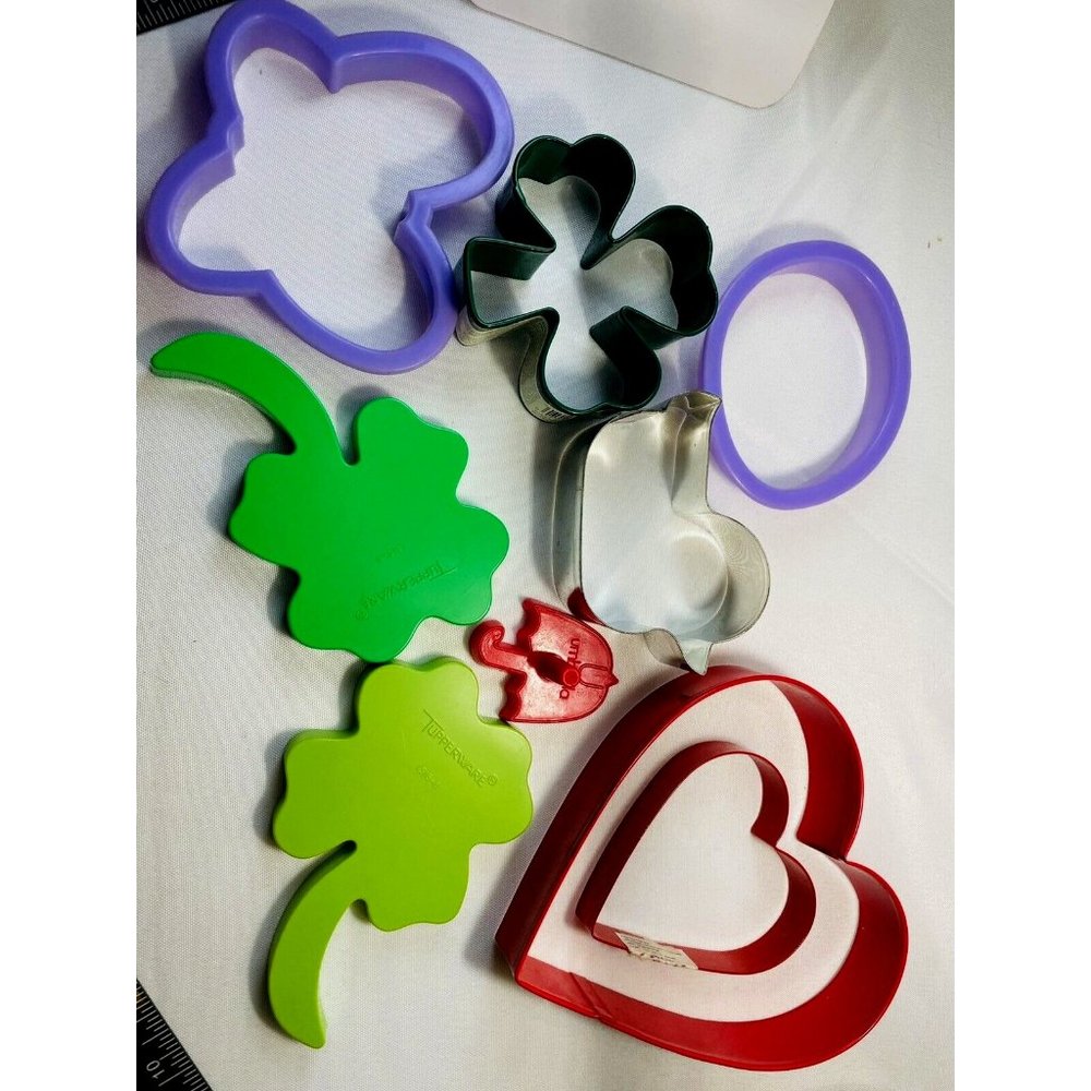 9 Spring Holiday Cookie Cutters Random Lot Valentines Easter Saint Patrick's Day